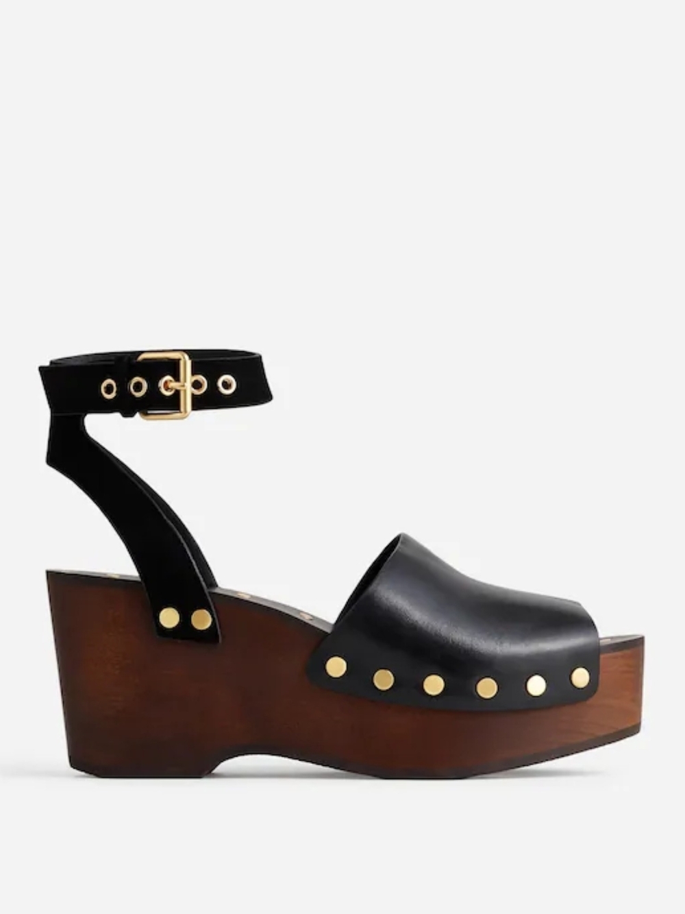 New! Madewell The Anouk Platform Clog Leather Wood Sandal 6.5